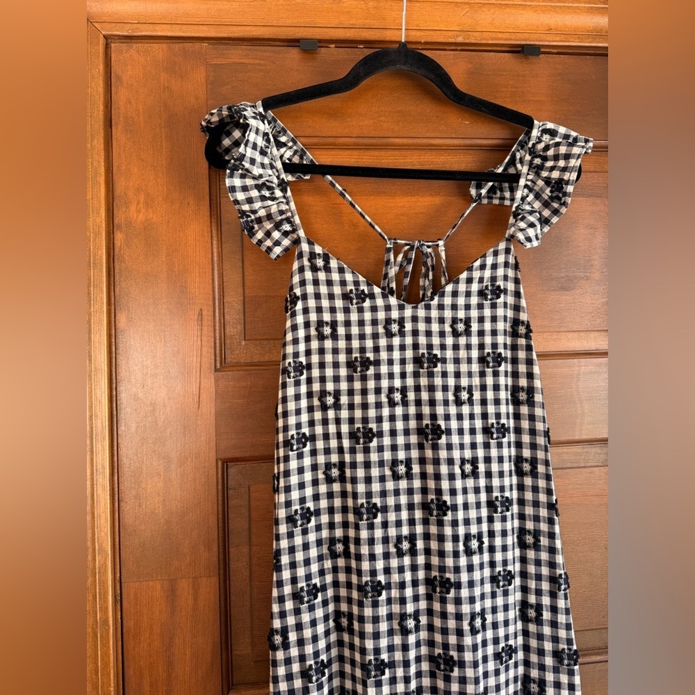 Madewell Ruffle-Hem Tent Midi Dress in Clip Gingham - Picture 6 of 9